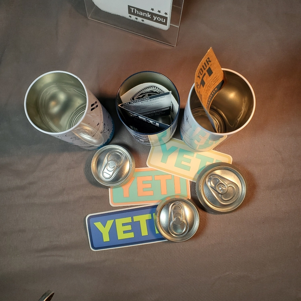Limited Edition YETI Pop Top Stash Can, Two 12oz Can Coolers/Tumblers